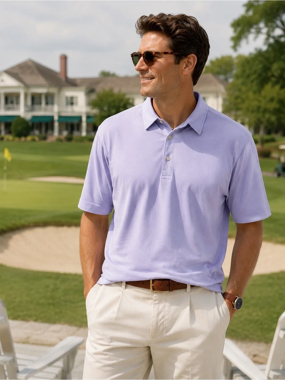 Polo Golf Ralph Lauren Pima Cotton Lisle Polo XXL Lavender Emerald Coast Logo